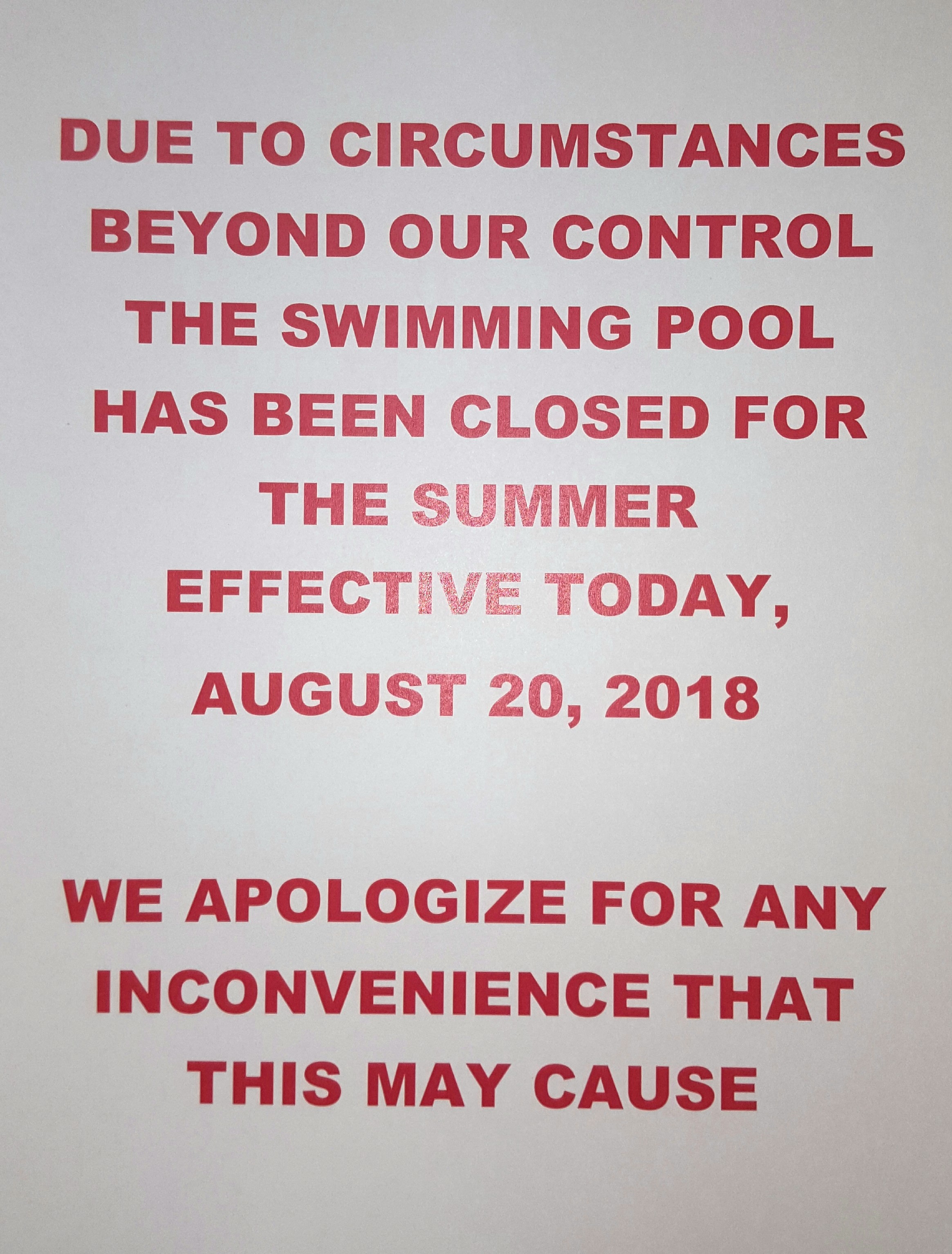 Pool Closed